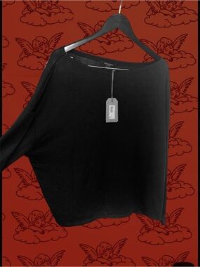 All Saints Black Off-Shoulder Tunic Top
